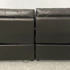 本革電動ソファ 3人掛け 幅約200 USB リビング インテリア レザー パワーシート 中古家具 店頭引取歓迎 R10246の画像