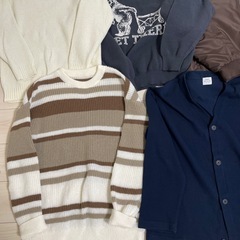 メンズ　大きめニット　ブルゾン　シャツの画像