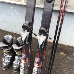 お引取り限定 KAZAMA Winterhigh ROCKER カザマ ロッカー カービングスキー4点セット 板159cm ブーツ26.5cmの画像