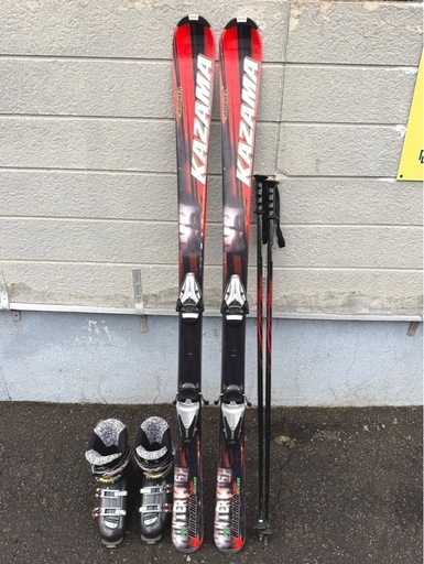 お引取り限定 KAZAMA Winterhigh ROCKER カザマ ロッカー カービングスキー4点セット 板159cm ブーツ26.5cm