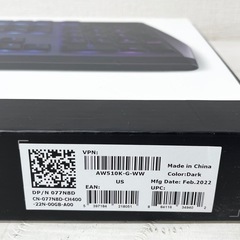 M【中古品】動作品 ALIENWARE ゲーミングキーボード AW510K 赤軸 US配列 有線 キーボード PC周辺機器の画像