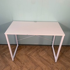 【訳ありタダでお譲りします】ニトリ　デスク　ザッキー95　パソコンデスク　ホワイトの画像