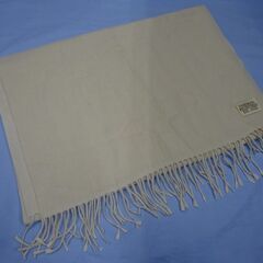 ( E-69 )UNDERSON REGISTERED EST. 2023 ストール マフラー オフホワイト なめらか 韓国 大判 中古の画像