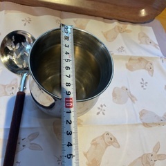 ガラ入れ&ステンレス木柄卓上おたまセットの画像