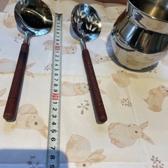 ガラ入れ&ステンレス木柄卓上おたまセットの画像