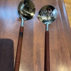 ガラ入れ&ステンレス木柄卓上おたまセットの画像