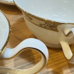 A7162 【ウェッジウッド】クリヴデン ピオニー ティーカップ ソーサー 2客の画像