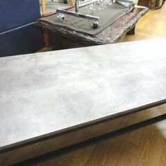 棚付き コンクリート調 センターテーブル スチールフレーム 幅120㎝×奥行50㎝×高さ35.5㎝ ローテーブル テーブル 西岡店の画像