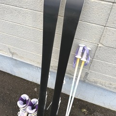 お引取り限定 KAZAMA Winterhigh ROCKER カザマ ロッカー レディースカービングスキー4点セット 板152cm ブーツ25.5cmの画像