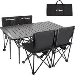 アウトドア❣️テーブル チェア 7点セット アルミテーブル 椅子...