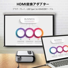 USB Type-C to HDTV 変換ケーブル 1M接続ケーブル HDtv type-c 4K映像出力 Type C 1mの画像