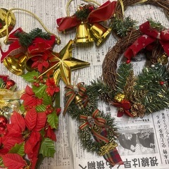 クリスマス 飾り リース ベル🔔 ポインセチア 装飾の画像