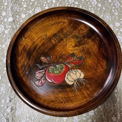 お盆2枚　独楽塗　天領彫の画像