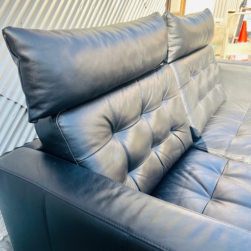 IKEA LANDSKRONA ランズクローナ 2人掛け 2P 2.5P 本革ソファ ヘッドレスト付 ブラック 黒 レザー ハイバック クッション一体型 北欧 モダン インダストリアル / IKEA LANDSKRONA Leather Sofa with Headrest 2 Seater 2.5 Seater Black Modern Nordic