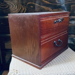 WOODWARE-KS 小箪笥 2段引出 木製 民芸 家具 収納の画像
