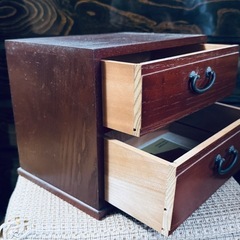 WOODWARE-KS 小箪笥 2段引出 木製 民芸 家具 収納の画像