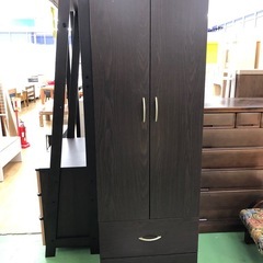 【ドリーム川西店御来店限定】☆ジモティー見たよ♪割引☆  扉付きワードローブ  クリーニング済み 【99560000038050】の画像