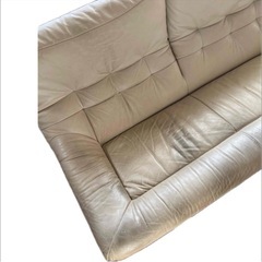 無料　本革　ソファー　2人掛けの画像