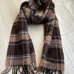 チェックマフラー　カシミヤ混の画像