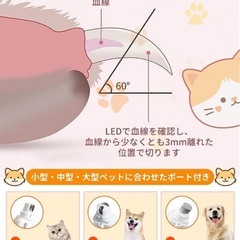 新品 血管が見える！LEDライト付き ペット爪切り 犬 猫 Type-C充電 の画像