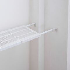 【アウトレット特価】突っ張り棚 強力 ワイドメッシュ マットホワイト 耐荷重50〜30kg 幅65〜95cm 突っ張り棚50M ワイドメッシュ 平安伸銅工業の画像