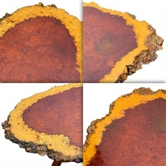 ◯花梨 一枚板 座卓 無垢 玉杢 葡萄杢 瘤杢 座敷机 高級銘木 輪切り カリン ローテーブル 155×97cm■ジモティ姫路の画像