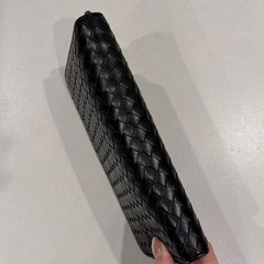 メンズ長財布　編み込みデザインの画像