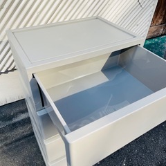 【在庫2点各売】　プラチェスト 4段 チェスト 衣装ケース 引き出し収納 脚付き ホワイト タンス 衣類収納 収納ラック クローゼット収納 スリムチェスト プラスチックチェスト / Plastic Chest 4 Tier Drawer Storage Cabinet White Closet Dresser Slim Plastic Storage Shelf Unitの画像