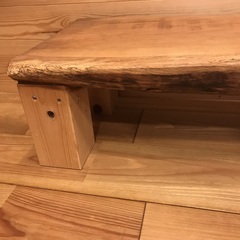 なら材無垢　手作りローテーブル　板材　厚さ70ミリ　幅約90センチ　1台　天板まで高さ約22センチの画像