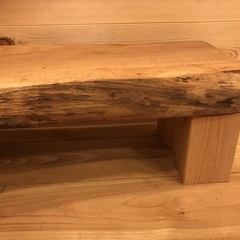 なら材無垢　手作りローテーブル　板材　厚さ70ミリ　幅約90センチ　1台　天板まで高さ約22センチの画像