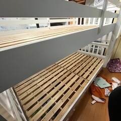 二段ベッド　ニトリ　木製　白　状態良好の画像