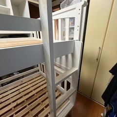 二段ベッド　ニトリ　木製　白　状態良好の画像