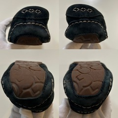 アグUGGモカシンシューズ スエードシューズ ローファー レディースシューズ スリッポンシューズ カジュアルシューズ くつ クツ 紐無靴 紐なし靴 ムートンシューズブラック黒色系スエード約24.0センチレディースLADYS女性用ウィメンズwomen’sの画像