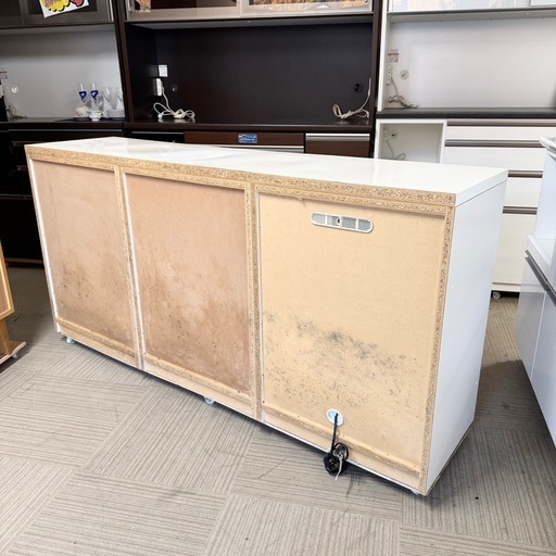 お買い得‼️】大川家具 180cm幅キッチンカウンター 2連ダストボックス