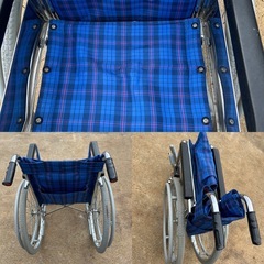 折りたたみ式 自走式カワムラ リクライニング 介助用 車椅子 車いすの画像