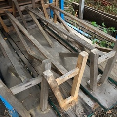 ベンチ、2mほどの木製ですの画像