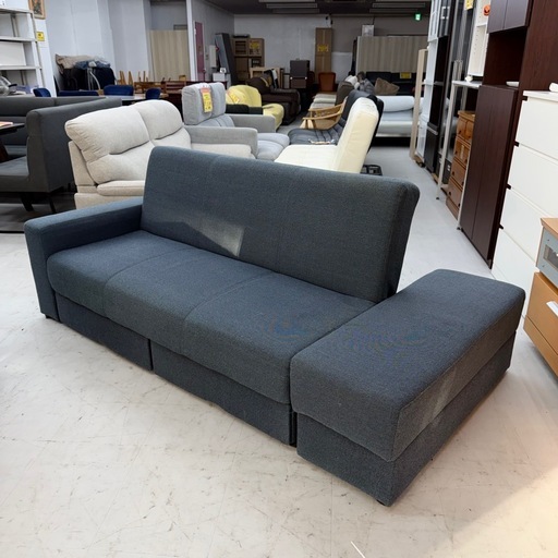 【美品‼️】ニトリ 190cm幅ソファベッド  2~3人掛け 引き出し収納付き 布製♪