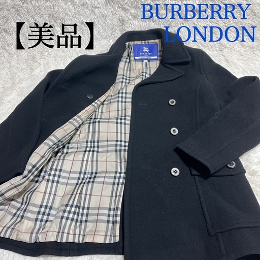 【美品】BURBERRY LONDON ブルーレーベル Pコート ブラック