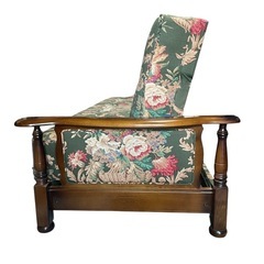 美品❗️ カリモク家具 コロニアル 3人掛け ソファー ベッド   希少 Colonial 花柄 木製フレーム クラシック アンティーク の画像