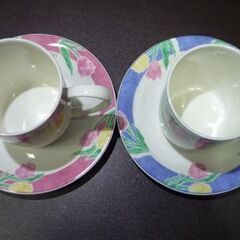 GIVENCHY マグカップ＆ソーサー 花柄 2脚セット ジバンシー コーヒーカップ ティーカップ マグカップ 食器  札幌市東区 新道東店の画像