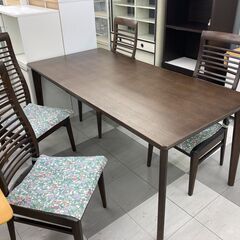 ★リユースのサカイ千葉中央店★  ダイニングテーブル＆椅子4脚SET こげ茶 H70×D80×W170 クリーニング済み TC5526の画像