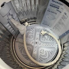 【★引取限定】SHARP 洗濯機 7.0kg 2023年製 ES-GE7G-W 全自動洗濯機の画像