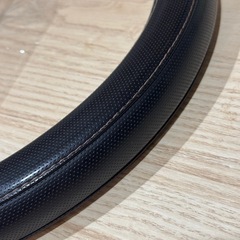 黒レザー調 ステアリングカバー ハンドルカバー 軽自動車サイズの画像