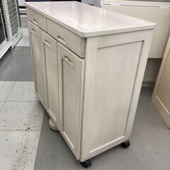 ★リユースのサカイ千葉中央店★  ゴミ箱付き収納 白系 H70×D34×W69 クリーニング済み TC5527の画像