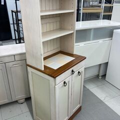 ★リユースのサカイ千葉中央店★  ゴミ箱付き収納 白/茶　一部タイル張り H140×D36×W49 クリーニング済み TC5528の画像