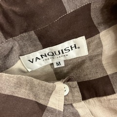 A2511-490 VANQUISH 長袖 ボタン ダウン シャツ Mサイズ バッファロー チェック柄 ブラウン系 保管汚れ有り の画像