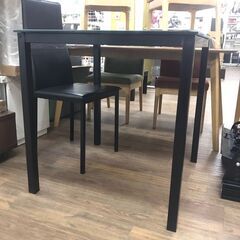 【ジャングルジャングル広陵店】ダイニングセット　ガラストップ　ブラックの画像
