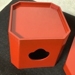 三宝　三方　お正月飾り　お正月　お祝い　朱色　金彩　元箱　お供え餅の画像