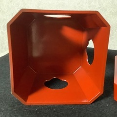 三宝　三方　お正月飾り　お正月　お祝い　朱色　金彩　元箱　お供え餅の画像
