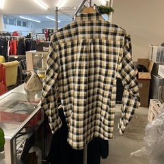 A2511-491 Sablina Valentino 長袖 ボタン ダウン シャツ チェック柄 イエロー系 保管汚れ有りの画像